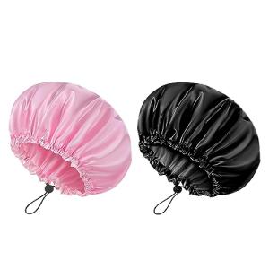 Oversized Adjustable Waterproof Shower Cap – 2 Pack