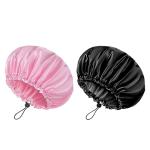 Oversized Adjustable Waterproof Shower Cap – 2 Pack