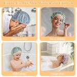 3 Pack Waterproof Shower Caps for All Hair Types