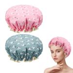 2-Pack Waterproof Shower Caps for All Ages