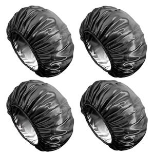 Aquior Extra Large Waterproof Satin Shower Cap Set