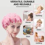 2-Pack Waterproof Shower Caps for All Ages
