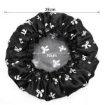 Waterproof Black Reusable Shower Caps for Women