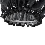 Waterproof Black Reusable Shower Caps for Women