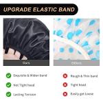 Aquior Extra Large Waterproof Satin Shower Cap Set