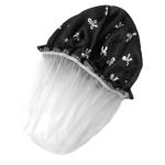 Waterproof Black Reusable Shower Caps for Women