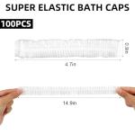 100 Disposable Waterproof Shower Caps for Home & Spa