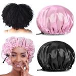 Oversized Adjustable Waterproof Shower Cap – 2 Pack