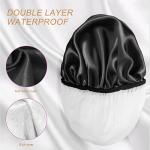 Aquior Extra Large Waterproof Satin Shower Cap Set