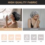 Aquior Extra Large Waterproof Satin Shower Cap Set
