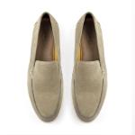 Men's Taupe Suede Loafers - Extra Comfort Flats