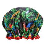 Feather Print Reusable Waterproof Shower Cap