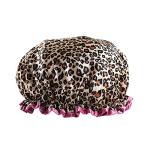 Leopard Print Waterproof Shower Cap - Reusable