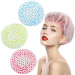 3-Pack Waterproof Shower Caps for Long Hair