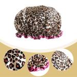 Leopard Print Waterproof Shower Cap - Reusable