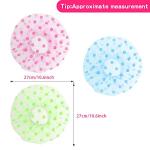 3-Pack Waterproof Shower Caps for Long Hair