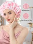 Reusable Waterproof Shower Caps for Women - Pink