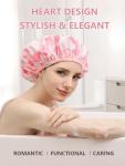 Reusable Waterproof Shower Caps for Women - Pink
