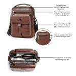 Men's Brown PU Leather Messenger Bag