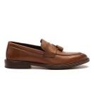 Men's Tan Leather Tassel Loafers by Thomas Crick