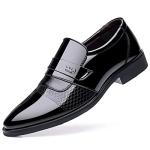 Men's Black Leather Slip-On Dress Loafers Size 12