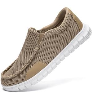 Lightweight Men's Slip-On Loafers in Khaki