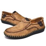 Hoefirm Men's Brown Leather Slip-On Loafers