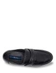 Men's Black Leather Slip-On Moccasin Shoes – Size 11