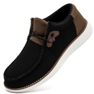 Men's Lightweight Slip-On Casual Loafers - Black/Brown