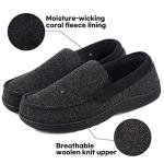 LongBay Men's Black Moccasin Slippers, Size 11