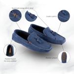 Men's Blue Suede Loafers by Silver Street London