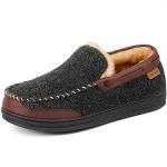 Men's Moccasin Slippers with Memory Foam, Black