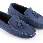 Men's Blue Suede Loafers by Silver Street London