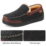 Men's Moccasin Slippers with Memory Foam, Black