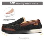 Men's Moccasin Slippers with Memory Foam, Black