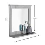 White Wall-Mounted Bathroom Mirror with Shelf