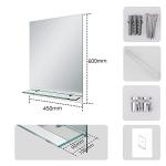 EMKE Frameless Wall Mirror with Shelf - 45x60cm
