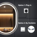LED Oval Bathroom Mirror with Anti-Fog and Dimming