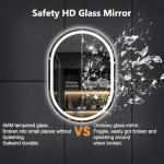 LED Oval Bathroom Mirror with Anti-Fog and Dimming