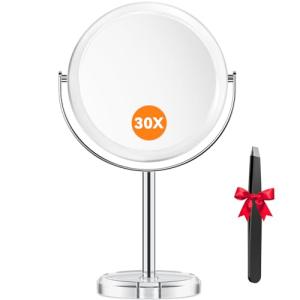 30X Magnifying Mirror with Tweezers and Stand