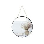 YCHMIR Black Round Bathroom Mirror, 30 cm