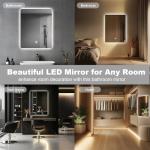 LED Bathroom Mirror with Backlit Lights, 45 x 60cm