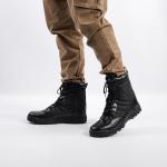 Men's Black Tactical Combat Boots with Zip and Laces
