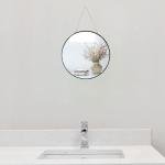 YCHMIR Black Round Bathroom Mirror, 30 cm