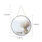 YCHMIR Black Round Bathroom Mirror, 30 cm