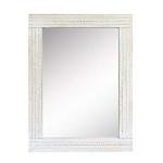 Rustic White Wood Frame Wall Mirror, Versatile Display