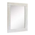 Rustic White Wood Frame Wall Mirror, Versatile Display