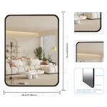 Stylish Black Wall-Mounted Rectangle Mirror, 55x75cm
