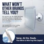 Fogless Shower Mirror with Strong Suction Mount