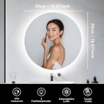 LED Backlit Round Bathroom Mirror with Dimmable Lighting